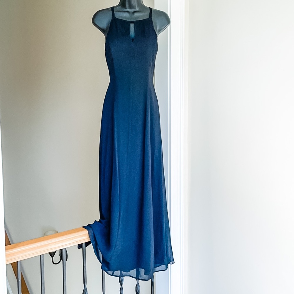 Odessa sz 4 black maxi chiffon vintage dress